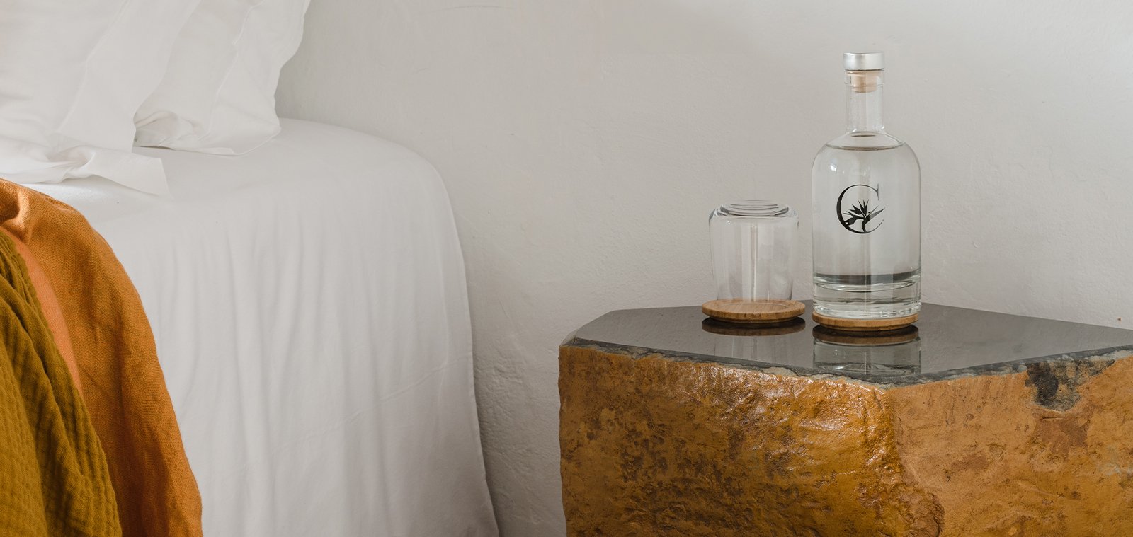 Branded bottle for Casa de las Flores.