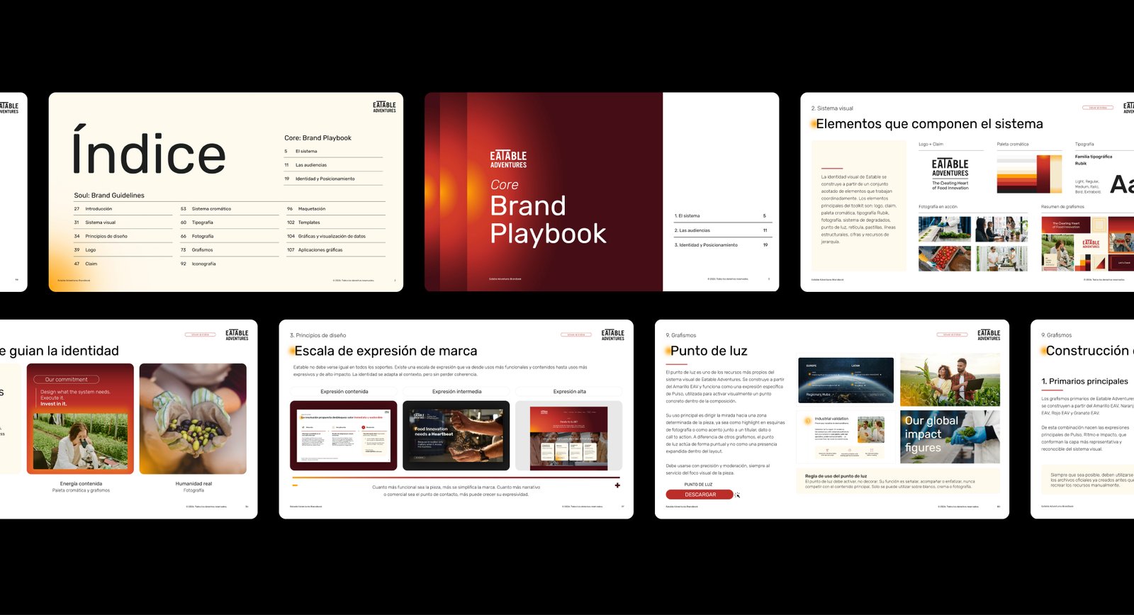 Eatable Adventures visual system and communication design.