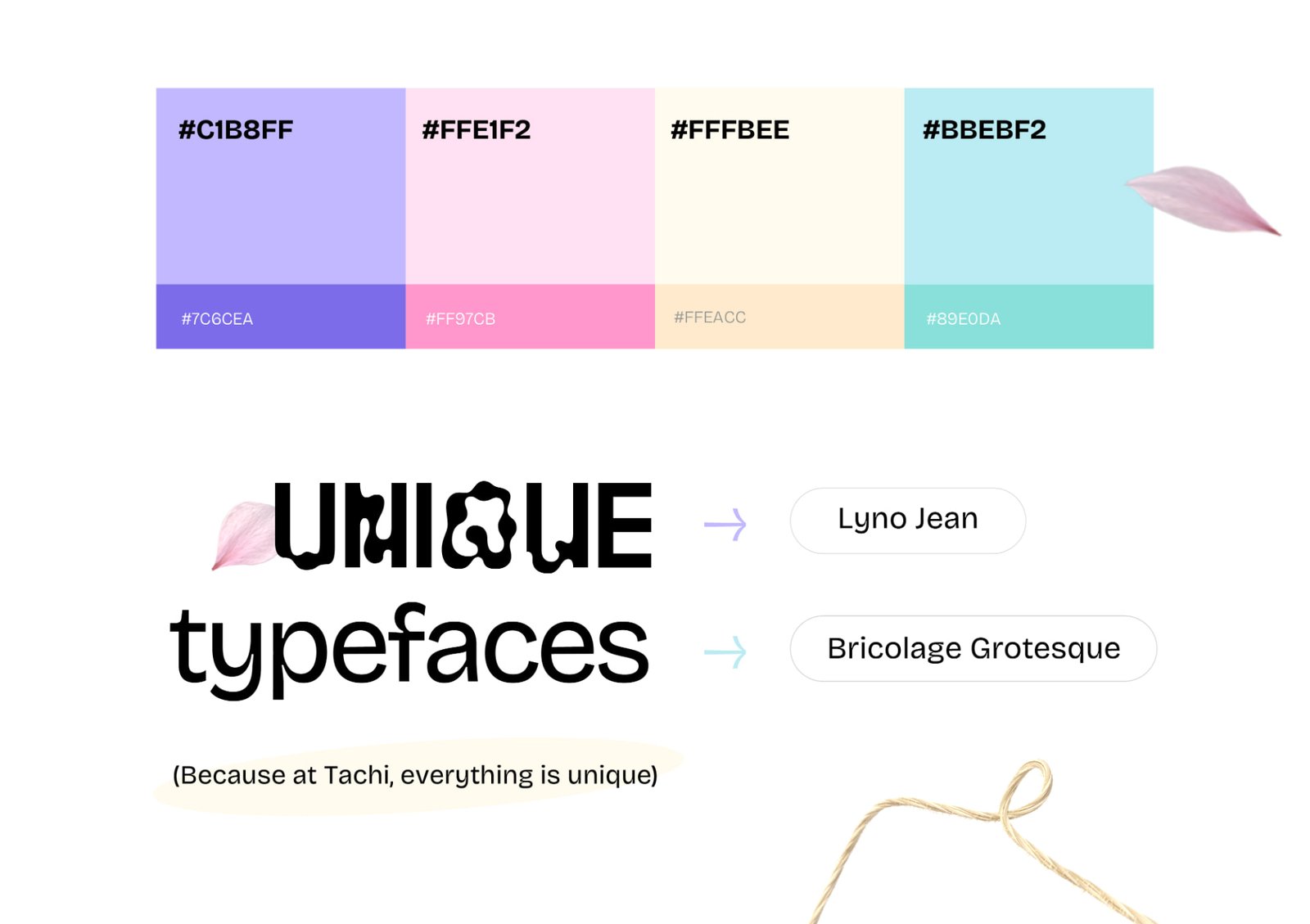 TachiTachi Studio colour palette and typefaces.